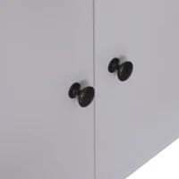 HOMCOM® Standregal Stufenregal Bücherregal Leiterregal mit Schrank 3 x Fach 1 x Schrank Holz Weiß 65 x 40 x 180 cm(m-9)