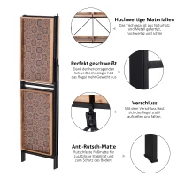 HOMCOM® Beistelltisch Couchtisch Konsolentisch Faltbar mit 4 Fächer Aufbewahrung Vintage-Muster MDF 120 x 40 x 84 cm(m-5)