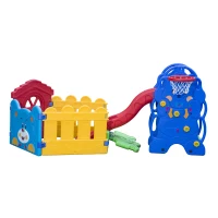 Kinderrutsche Spielzeug Gartenrutsche Kinder Rutsche mit Zaun(m-7)