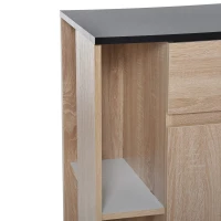 HOMCOM® Küchenwagen Servierwagen Rollwagen Rollbar aus Spanplatte Eiche 78 x 39,5 x 88,5 cm(m-8)