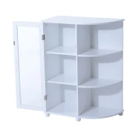 HOMCOM® Standschrank Eckschrank Badschrank weiß(m-4)