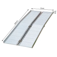 HOMCOM® Auffahrrampe Rollstuhlrampe Klappbar Teleskoprampe Silber L183 x B72cm(m-2)