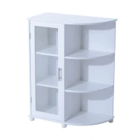 HOMCOM® Standschrank Eckschrank Badschrank weiß(m-3)