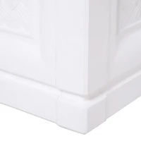 Outsunny® Hochbeet Gartenbeet Pflanzkasten Blumenkasten 2 Muster Abflusslöcher PP Weiß 80 x 40 x 38 cm(m-11)