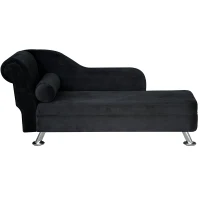 HOMCOM Chaiselongue Sofa Relaxliege Recamiere Chesterfield schwarz(m-5)