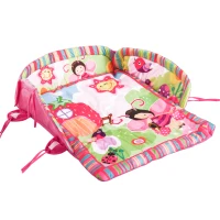 HOMCOM® Kinderteppich Tiere Krabbeldecke mit Spielbogen Bunt Käferform(m-5)