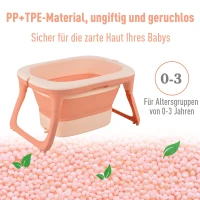 HOMCOM® Babybadewanne mit 4 Teilen Babywanne Badewanne Kunststoff Rosa(m-4)