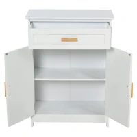 kleankin® Badezimmerschrank Multifunktionsschrank mit 1 Schublade 1 Türschrank Weiß(m-6)