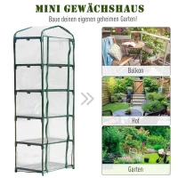 Outsunny® Mini-Gewächshaus Schützt Pflanzen mit Regal für Garten zur Aufzucht Schrägdach(m-6)