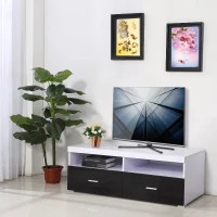 HOMCOM® Fernsehtisch Lowboard TV Rack Board Regal Schrank Holz Schwarz Weiß(m-1)