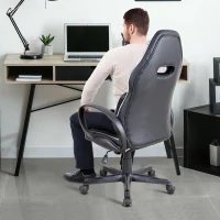 Vinsetto® Gamingstuhl Drehstuhl Wippfunktion Schwarz Weiß(m-7)