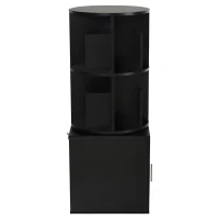 HOMCOM® Bücherregal 2-in-1 Standregal Drehregal 360 ° drehbar Abnehmbar Schwarz(m-7)