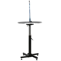 PawHut® Trimmtisch Tierpflegetisch runder Schertisch höhenverstellbar klappbar Schwarz(m-4)