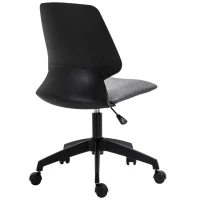 Vinsetto® Drehstuhl Bürostuhl Leinen Schwarz Grau(m-4)