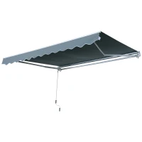 Outsunny® Markise Gelenkarmmarkise Sonnenschutz Grau 3,95x2,5m(m-1)