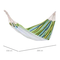 Outsunny® Hängematte | Mehrpersonen | Grün, Gelb, Blau | 210 x 145 cm(m-3)