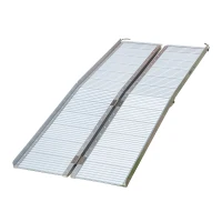 HOMCOM® Auffahrrampe Rollstuhlrampe Klappbar Teleskoprampe Silber L183 x B72cm(m-3)