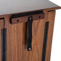 HOMCOM® Schmuckschrank mit Spiegel Schmuckkasten Holz Braun(m-10)