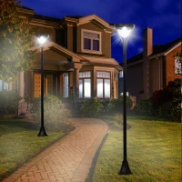 Outsunny® Solar Gartenlaterne mit LED Laterne Wegleuchte 91/200 Lumen H170cm Schwarz(m-2)