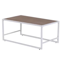 HOMCOM® Vintage Couchtisch Beistelltisch Wohnzimmertisch Sofatisch Metallgestell gemasert 106 x 61 x 47,5 cm(m-3)