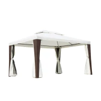 Outsunny® Polyrattan Gartenpavillon inkl. Seitenteile 3x4m(m-7)