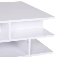 HOMCOM® Couchtisch Beistelltisch Wohnzimmertisch Sofatisch Satztisch 12 x Ablage Holz Weiß 70 x 70 x 29 cm(m-4)