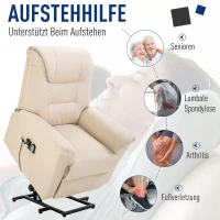 HOMCOM® Massagesessel mit Wärmefunktion | Massagestuhl | Creme | 100 x 93 x 105 cm(m-4)