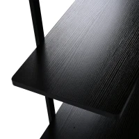 HOMCOM® Standregal Aktenregal Bücherregal Holzregal Lagerregal 4 x Fach Schwarz 105 x 33,8 x 138 cm(m-7)