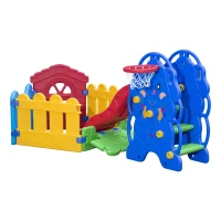 Kinderrutsche Spielzeug Gartenrutsche Kinder Rutsche mit Zaun(m-11)