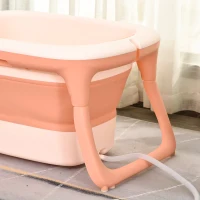 HOMCOM® Babybadewanne mit 4 Teilen Babywanne Badewanne Kunststoff Rosa(m-10)
