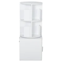 HOMCOM® Bücherregal 2-in-1 Standregal Drehregal 360 ° drehbar Abnehmbar Weiß(m-6)