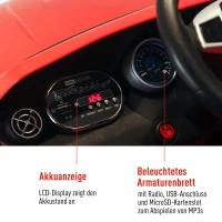HOMCOM® Elektroauto für kinder 1 Motor Fernbedienung Musik Mercedes Kinderspielfahrzeug(m-6)