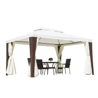 Outsunny® Polyrattan Gartenpavillon inkl. Seitenteile 3x4m(m-3)