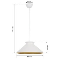 HOMCOM® Vintage Hängelampe | Deckenlampe | 40 W | Metall | ∅37 x 14,5 cm | Weiß(m-2)