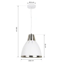 HOMCOM® Vintage Deckenlampe | Hängelampe | 40 W | Metall | ∅30 x H35 cm | Weiß(m-2)