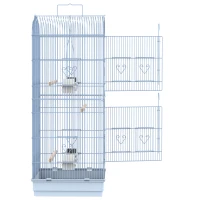 PawHut® Vogelkäfig mit Ständer Vogelvoliere Vogelhaus Metallvoliere für Vögel Weiß(m-6)