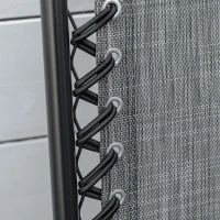 Outsunny 2 Pieces Foldable Chair Set, Outdoor Portable Loungers for Camping Pool Beach Deck, Lawn Chairs with Armrest Steel Frame, Grey(m-7)