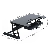 HOMCOM® Aufsatz Schreibtisch schwarz Erhöhung höhenverstellbar(m-3)