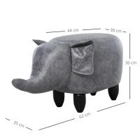 HOMCOM® Hocker für Kinder Kinderhocker Sitzhocker im Tier-Design Elefant Grau(m-3)