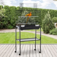 PawHut® Vogelkäfig Vogelhaus Vogelvoliere Metallvoliere für Vögel mit Ständer rollbar(m-1)