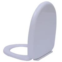WC Sitz Toilettensitz WC-Deckel Klobrille Brille mit Absenkautomatik weiß  Modell 2: 425mm x 355mm(m-1)