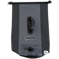 Outsunny® Wasserdichter Rucksack Tasche Beutel Packsack mit Handybeutel 20L Grau(m-5)