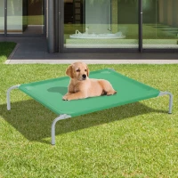 PawHut® Haustierbett | Haustierekissen | Metall, Textilene | 89 x 58 x 20 cm | Grün, Silber(m-1)