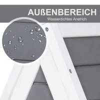 PawHut® Katzenhaus Dreieck Holzhaus für Katzen Katzenhöhle 2 Türe Massivholz Grau(m-5)
