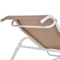 Outsunny® Gartenliege Sonnenliege ergonomisch geschwungen Aluminium Beige(m-10)