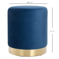 HOMCOM® Hocker Sitzhocker Fußhocker Leinen Blau(m-3)
