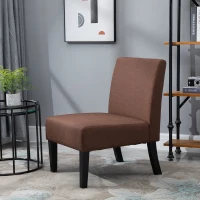 HOMCOM® Esszimmerstuhl Küchenstuhl mit hoher Rückenlehne Polyester Braun(m-2)