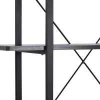 HOMCOM® Standregal Aktenregal Bücherregal Holzregal Lagerregal 4 x Fach Schwarz 105 x 33,8 x 138 cm(m-6)