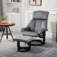 HOMCOM® Massagesessel mit Hocker Heizfunktion 76 x 80 x 102 cm Grau(m-1)