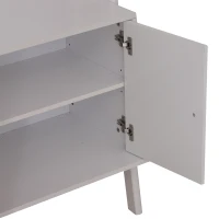 HOMCOM® Standregal Stufenregal Bücherregal Leiterregal mit Schrank 3 x Fach 1 x Schrank Holz Weiß 65 x 40 x 180 cm(m-10)